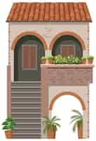 Free vector traditional italian architecture house building