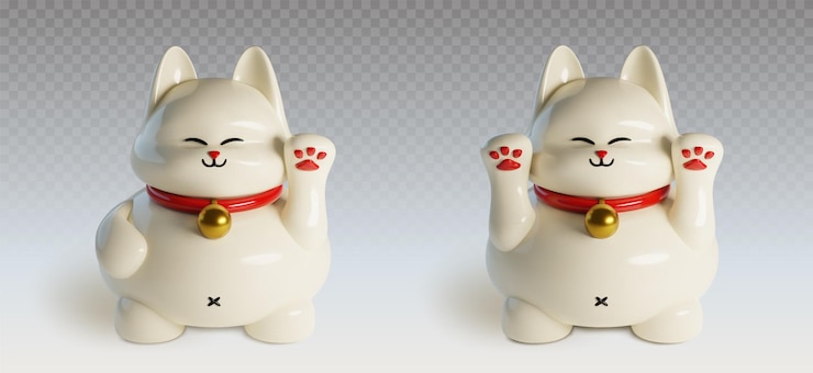 Free Vector traditional japan and chinese lucky cat