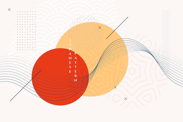 Free vector traditional japanese background with wavy lines