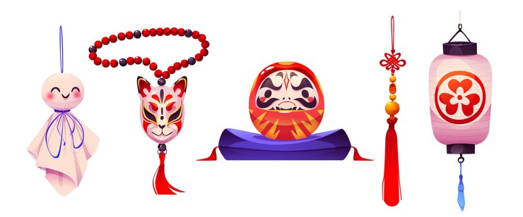 Free Vector traditional japanese culture cartoon elements