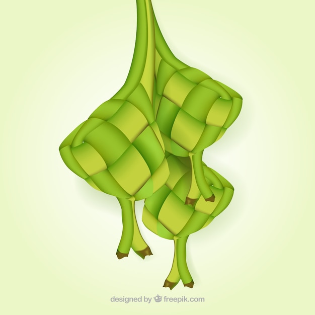 Free vector traditional ketupat background