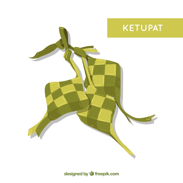 自由向量与平面设计的传统ketupat组成