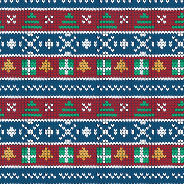 Free vector traditional knitted christmas pattern