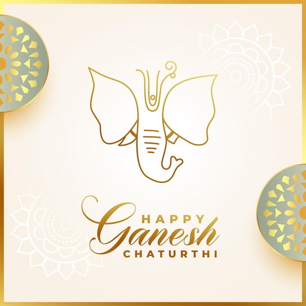 Free vector traditional lord ganesh chaturthi festival greeting card banner