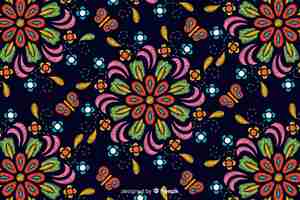 Free vector traditional mexican embroidery background