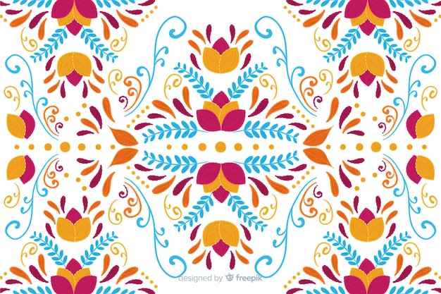 Traditional mexican embroidery background