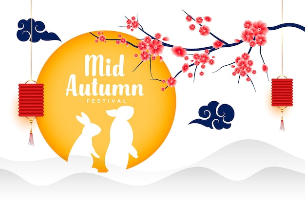 Free vector traditional mid autumn festival event nice poster greeting