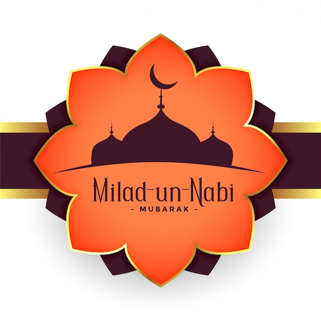 Free vector traditional milad un nabi festival greeting background