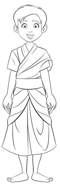 Free Vector traditional outfit cartoon characters asian men in southeast asia