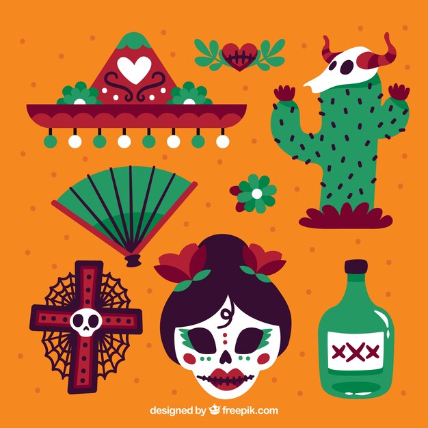 Traditional pack of mexican elements