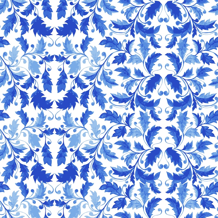 Free Vector traditional portuguese tile azulejo seamless pattern