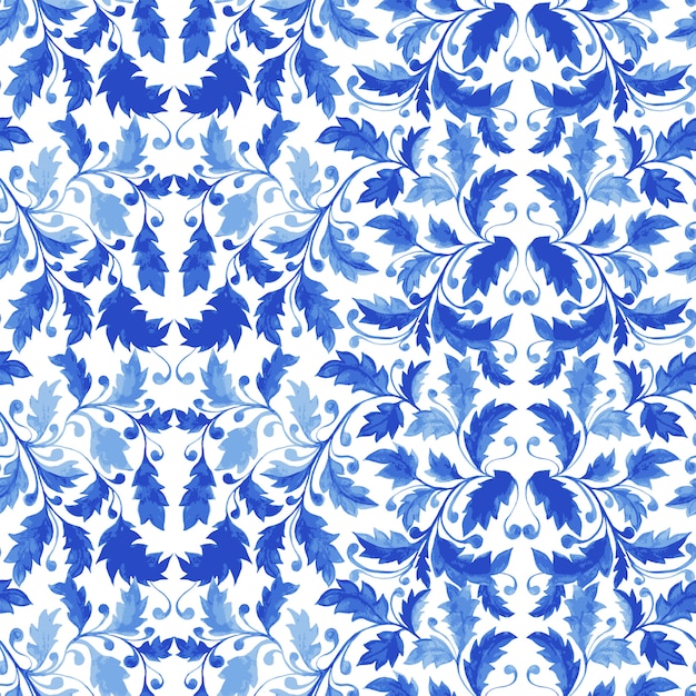Traditional Portuguese Tile Azulejo Seamless Pattern