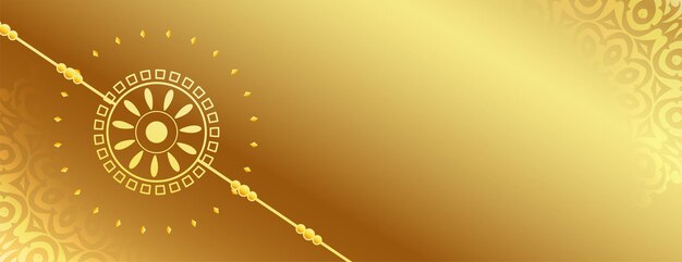 Traditional raksha bandhan festival template in golden background