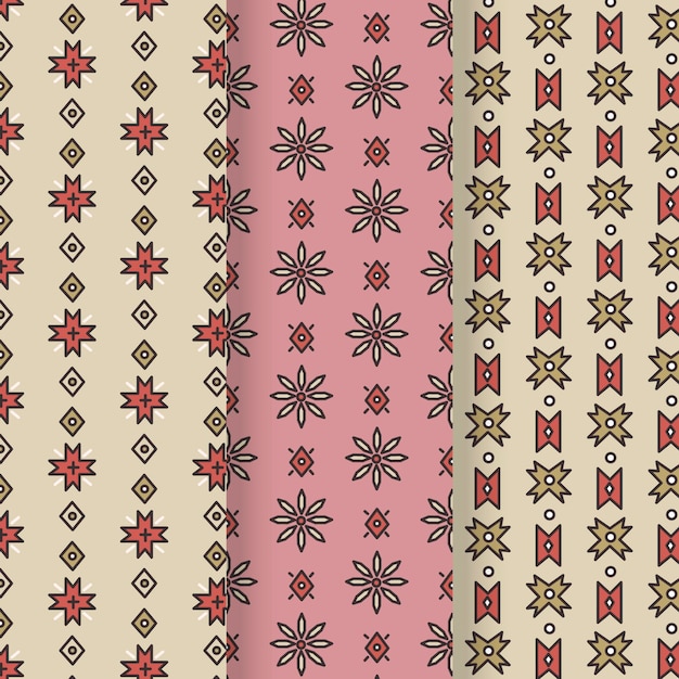 Free vector traditional songket pattern collection