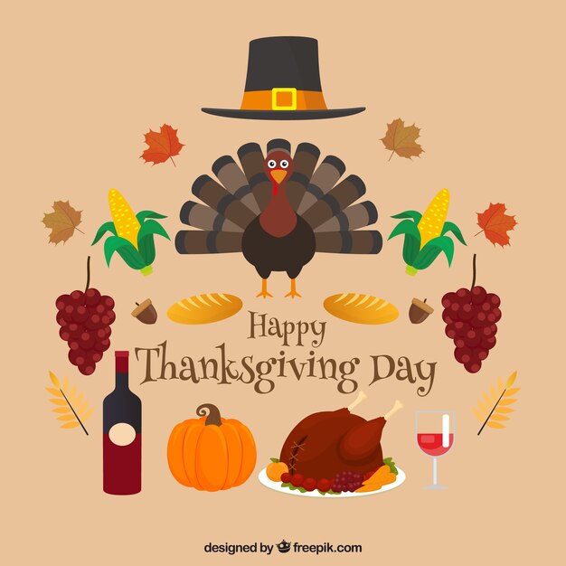 Free vector traditional thanksgiving collection