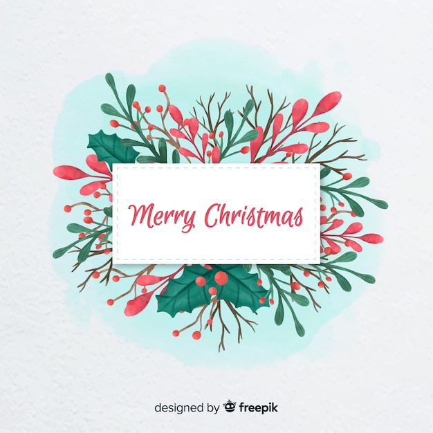 Free vector traditional watercolor christmas background