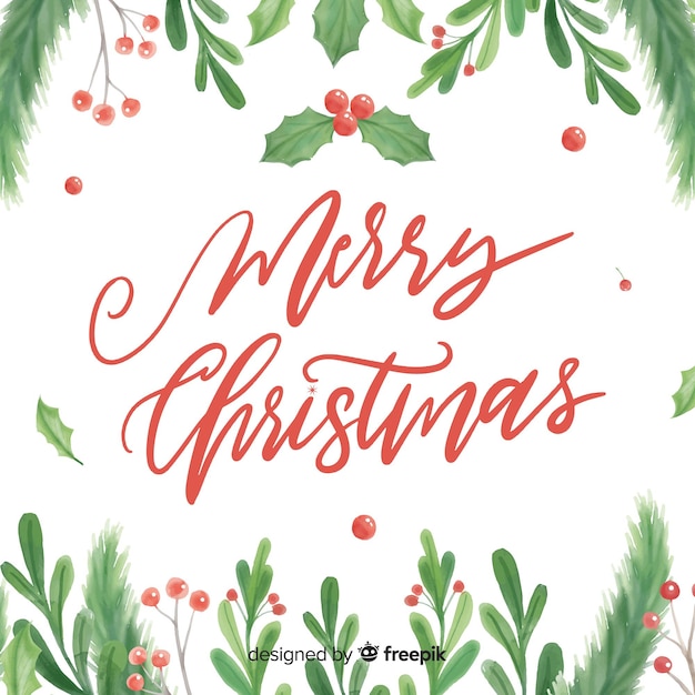 Traditional watercolor christmas background