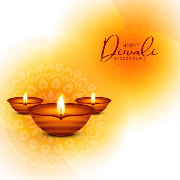 Tradtional happy diwali festival background with lamps design