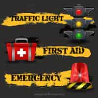 Free vector traffic and emergencies