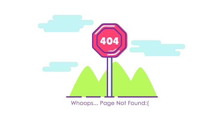 Free Vector traffic sign page 404 not found. flat illustration