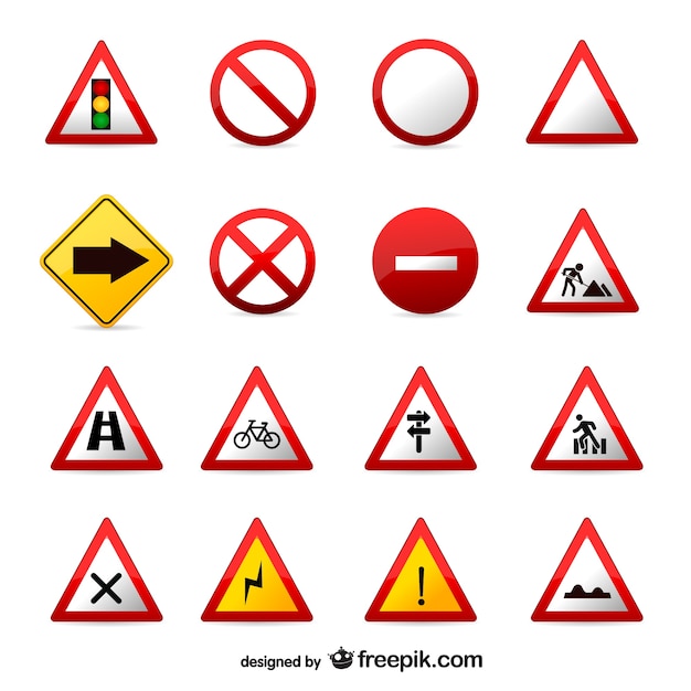 Set di segnali stradali di vettore