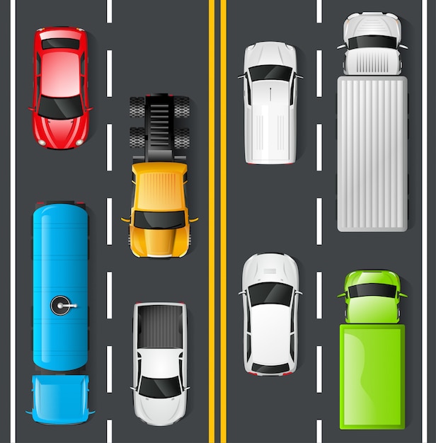 Free vector traffic top view