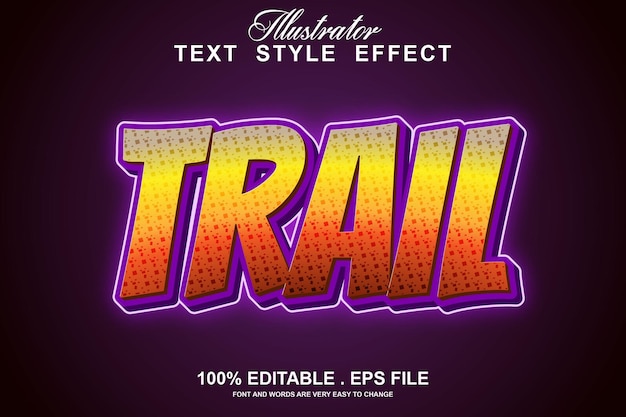 Trail text effect editable