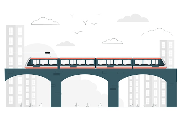 Free vector train concept illustration