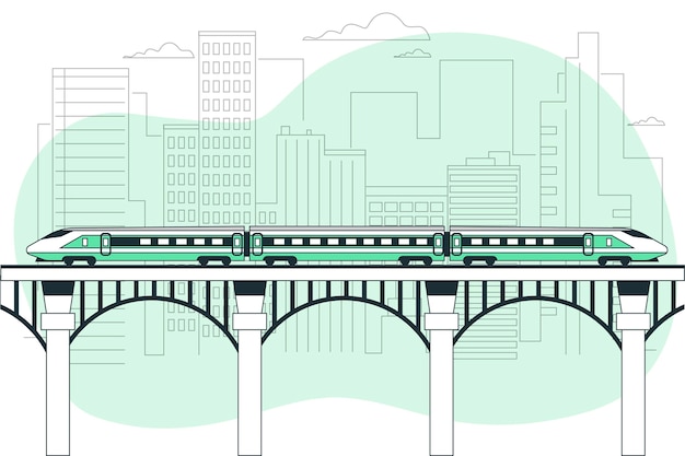 Vettore gratuito illustrazione del concetto di treno