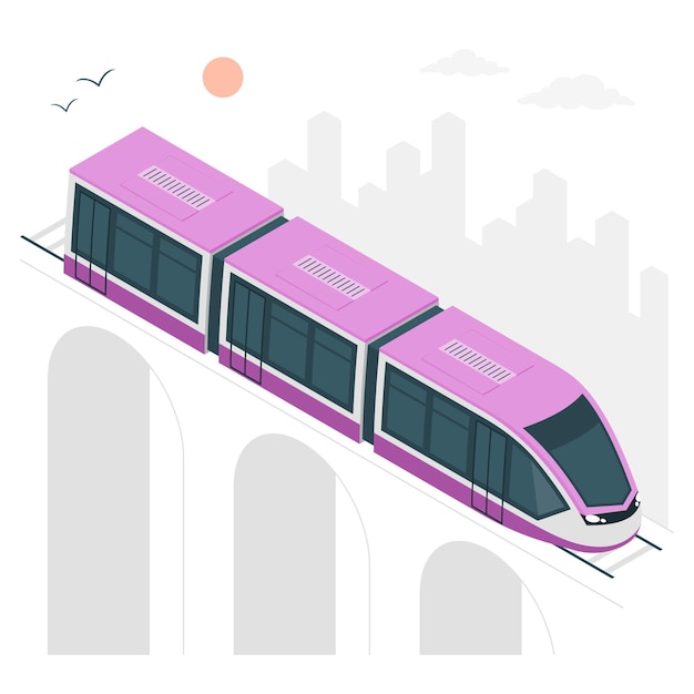 Free vector train concept illustration