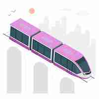 Free vector train concept illustration