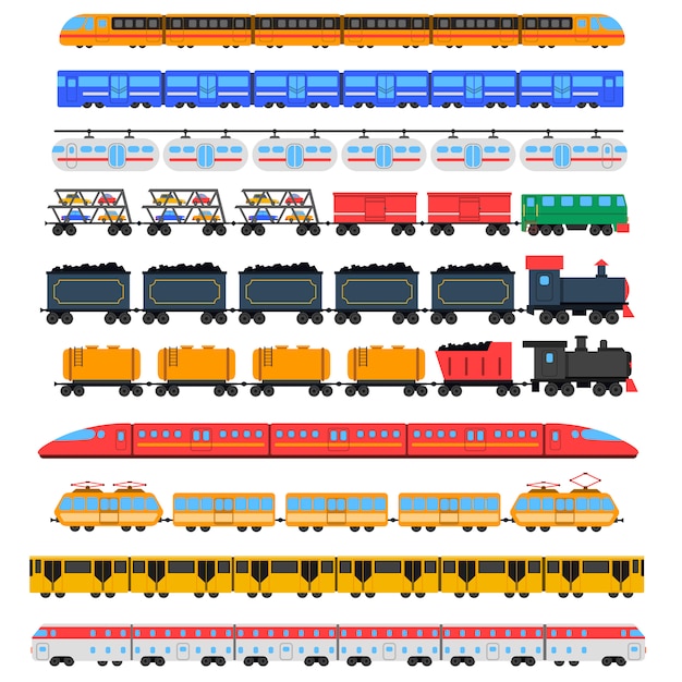 Набор иконок поездов