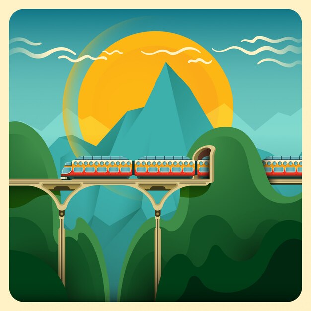 電車のイラスト プレミアムベクター