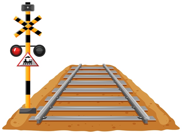 線路と光信号極