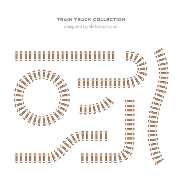 Free vector train tracks in flat design