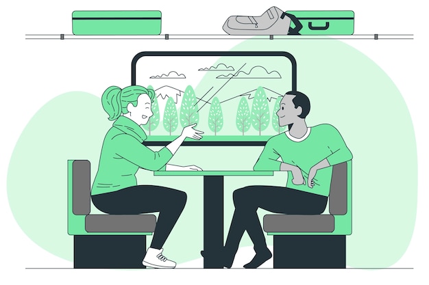 Vettore gratuito illustrazione del concetto di viaggio in treno