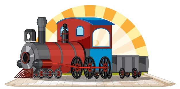 Free vector train with natural scene