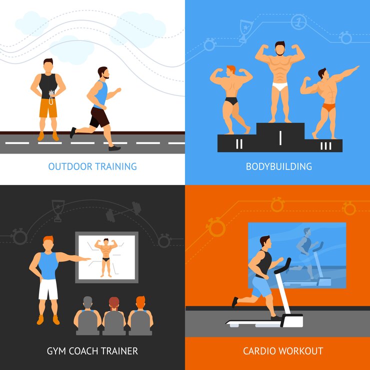 Free Vector trainer concept set