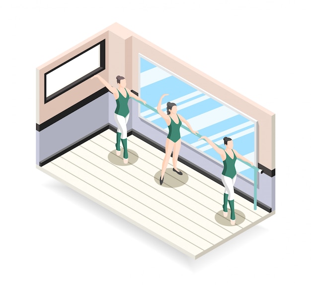 Free vector training of ballet dancers illustration