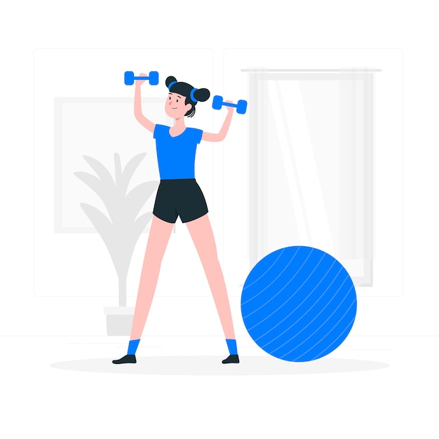 Free vector training at home concept illustration