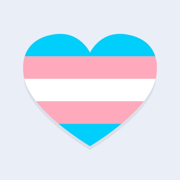 Free vector trans flag in heart shape