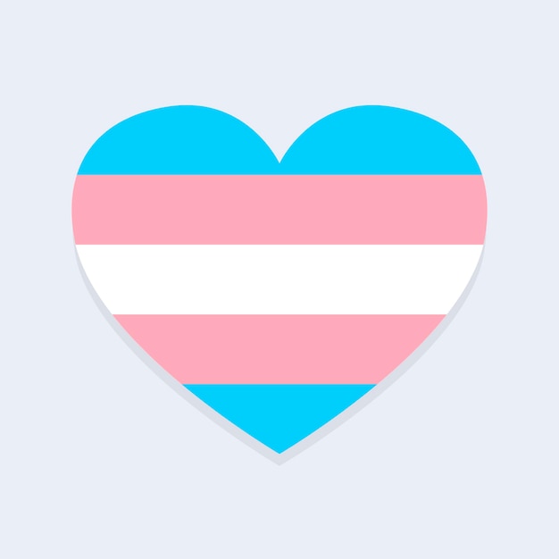 Trans flag in heart shape