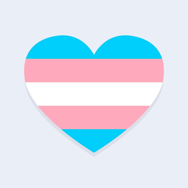 Trans Flag in Heart Shape