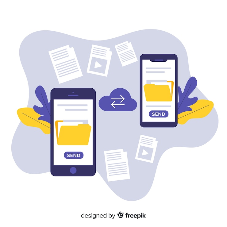 Free Vector transfer files concept for landing page