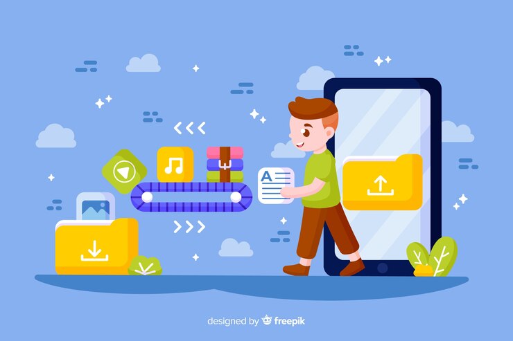 Free Vector transfer files concept for landing page