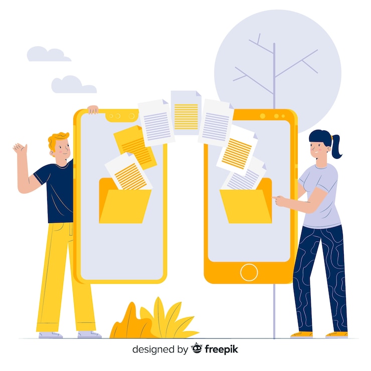 Free Vector transfer files landing page concept