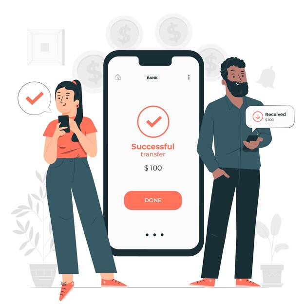 transfer money concept illustration