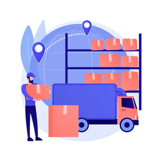 Transit warehouse abstract concept vector illustration. Bonded warehouse, goods transfer, transportation business, shipping terminal, international logistics, import and export abstract metaphor.