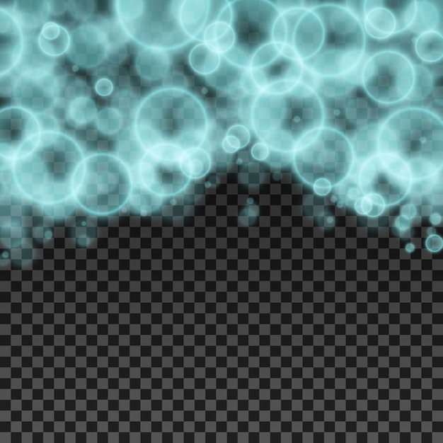 Free vector transparent background with blue bokeh effect