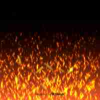 Free vector transparent background with bright fire sparks